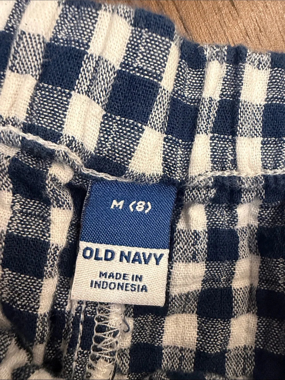 Old Navy Girls Gingham Scallop Hem Shorts Navy White Red Size 8 Medium C11-627